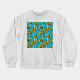 Tropical Palms on a Celestial Blue Canvas Crewneck Sweatshirt